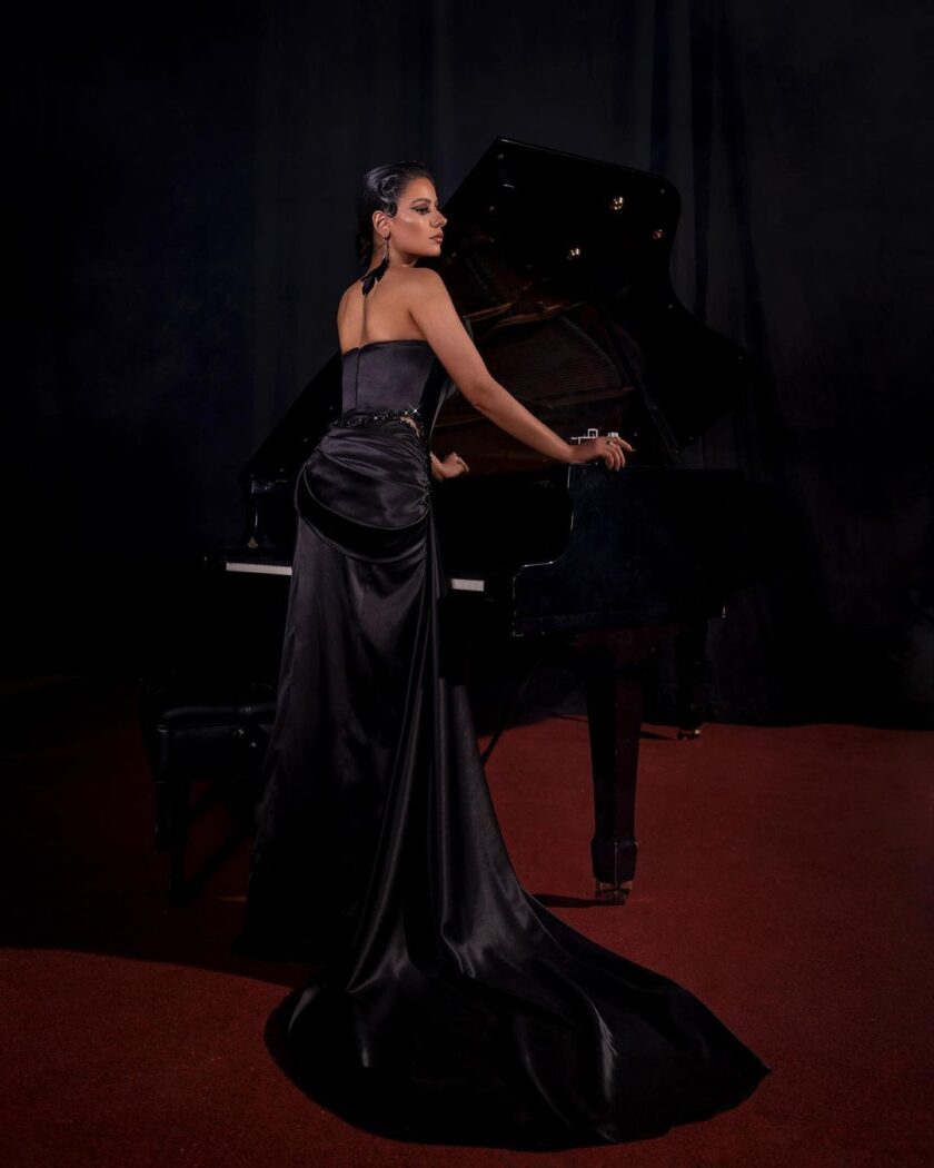 Midnight Allure Satin Mermaid Gown